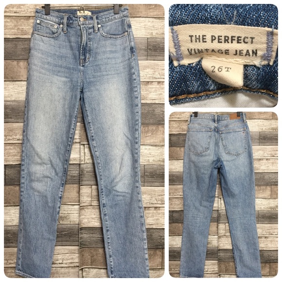 Madewell Perfect Vintage Jeans Women’s 26T Blue (Inseam 31) Stretch Denim - Picture 1 of 9